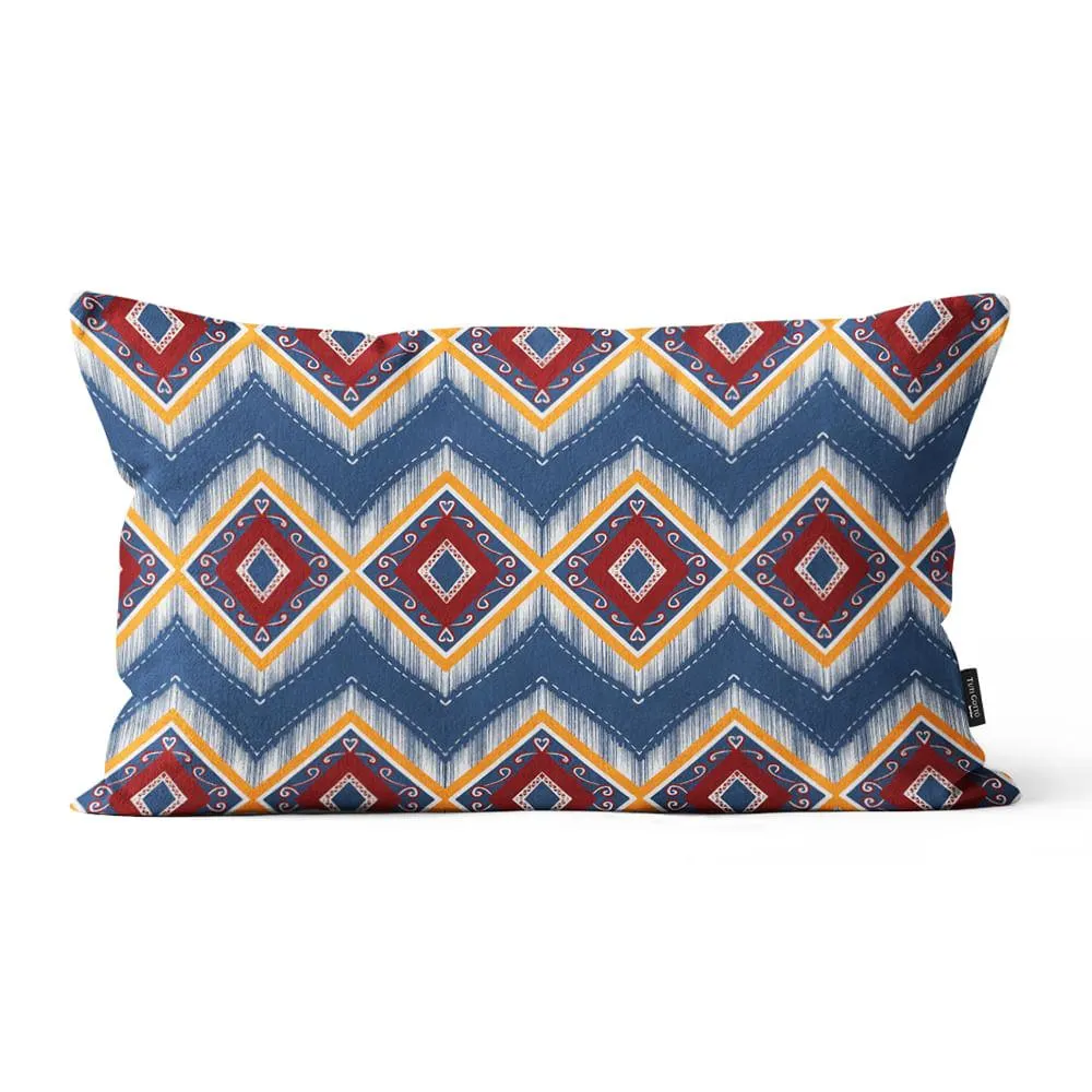 Capa Almofada Rinzeira Winter Pallet 1193342 Veludo Geométrica Fundo Azul 30x50cm 1193342 - Tuti Gottô