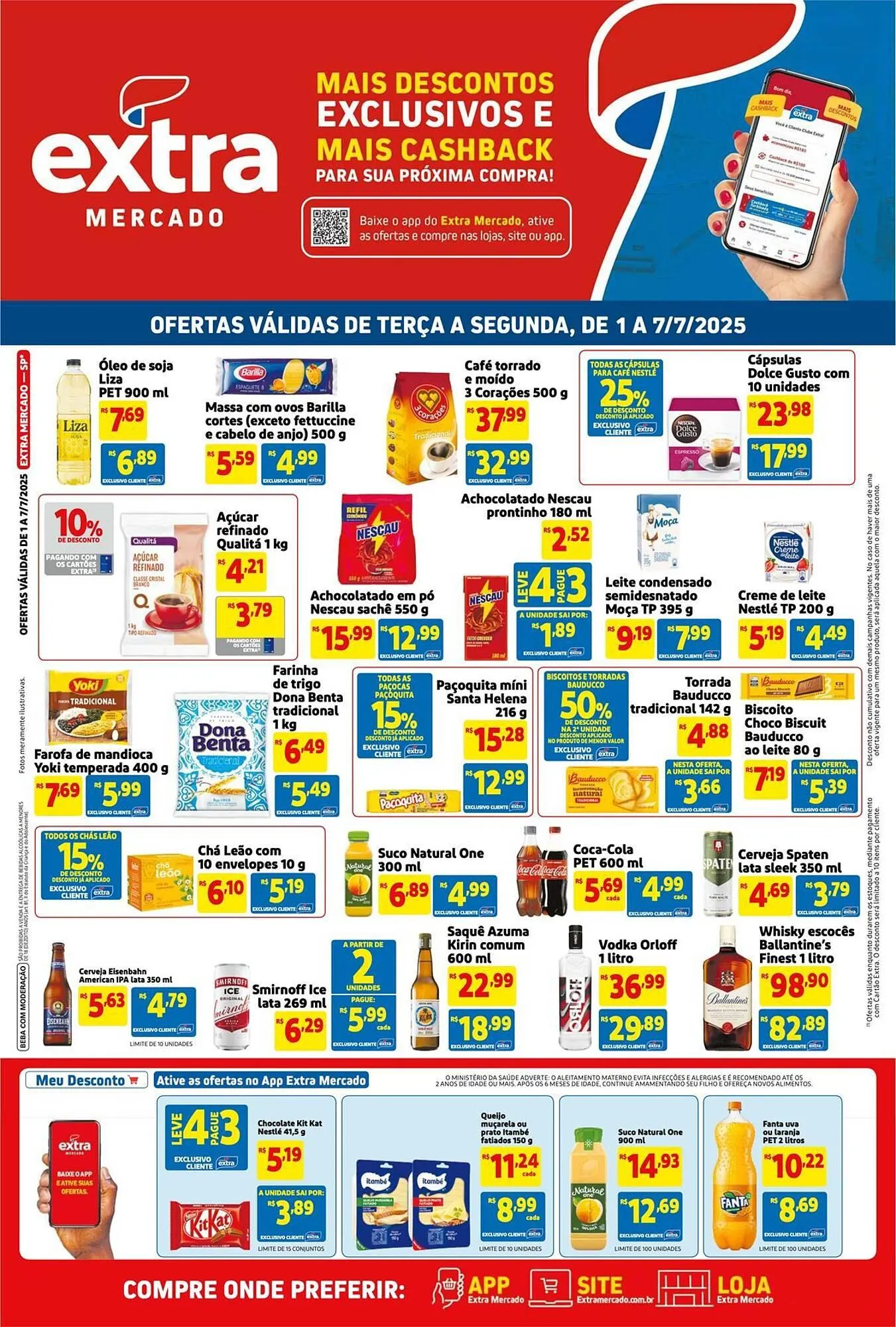 Encarte de Catálogo Mercado Extra 1 de julho até 7 de julho 2025 - Pagina 1