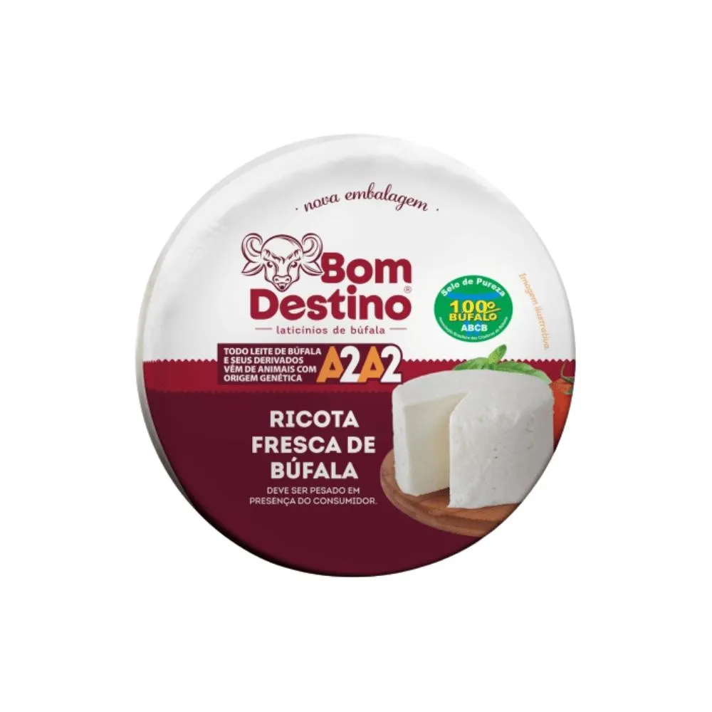 Queijo Ricota Búfala Bom Destino Peça | Oba Hortifruti