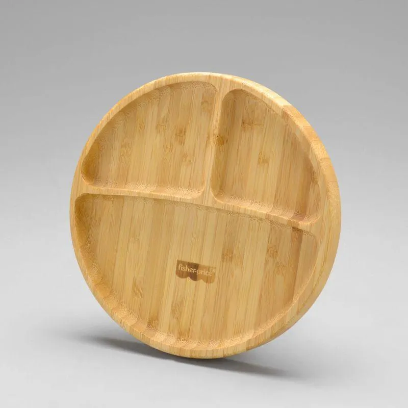 Prato Redondo com Divisória e Ventosa Bam n Boo Azul