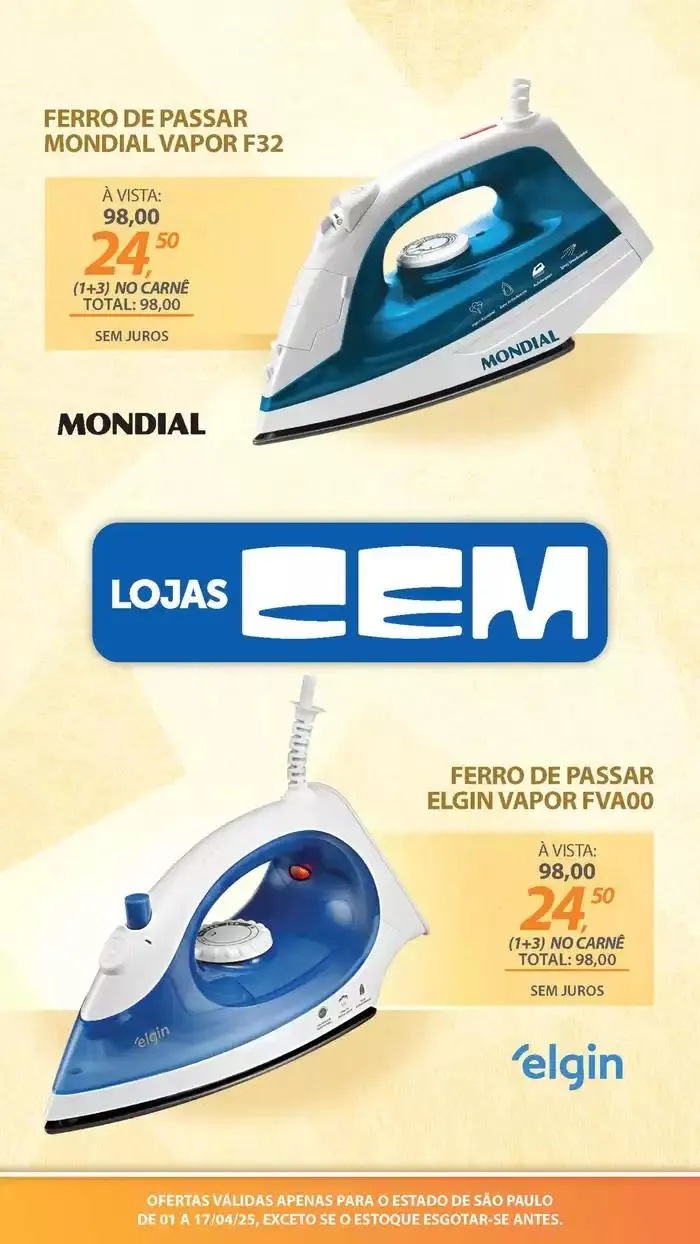 Encarte de Encarte Lojas Cem 3 de abril até 17 de abril 2025 - Pagina 114