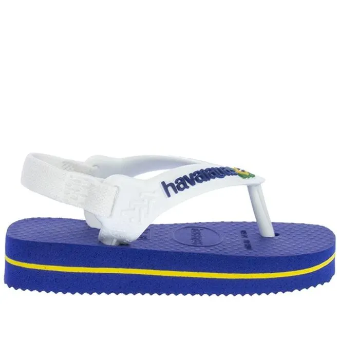 Chinelo Havaianas Baby Brasil Logo Elástico Branco