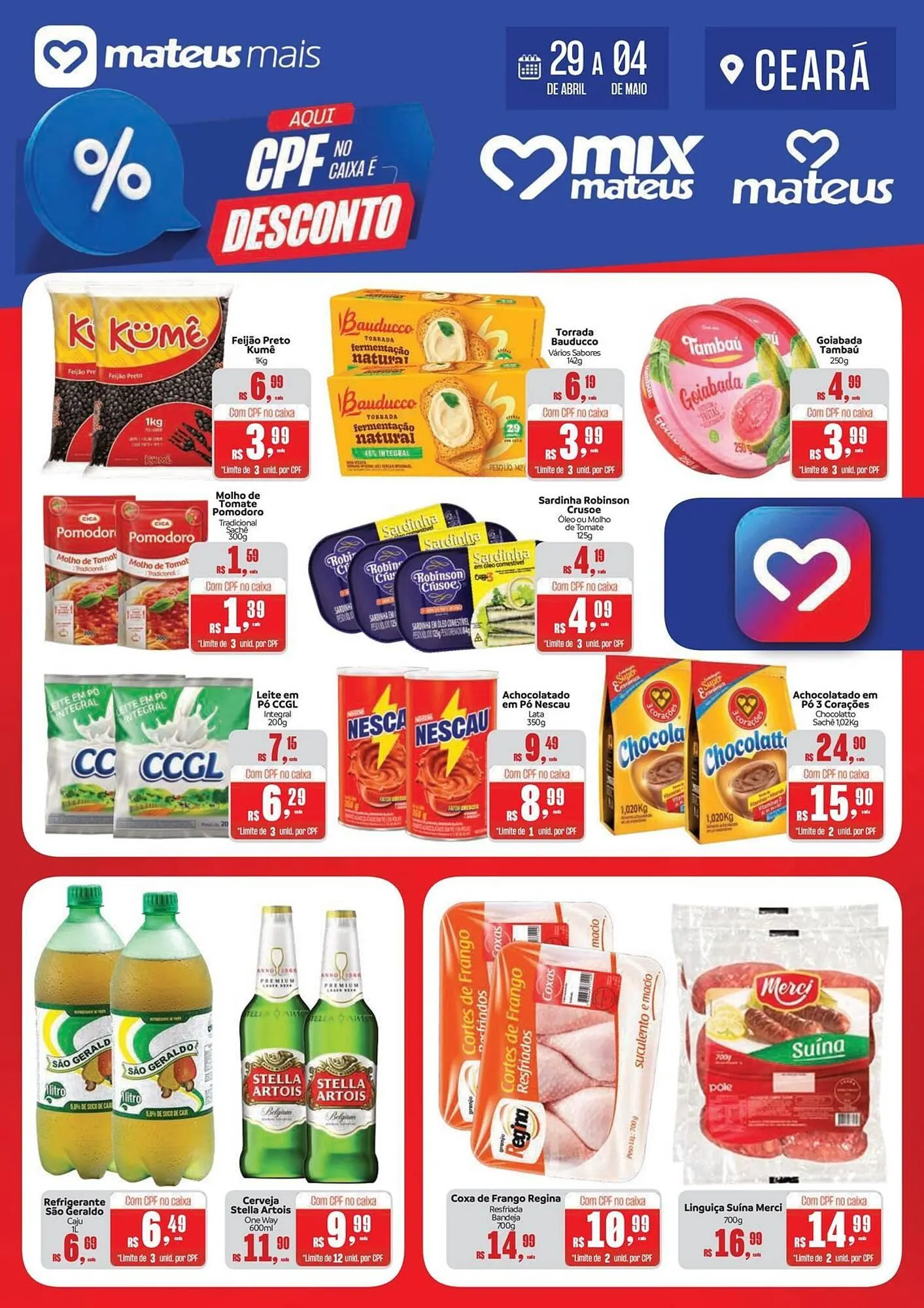 Encarte de Catálogo Supermercados Mateus 29 de abril até 4 de maio 2025 - Pagina 1