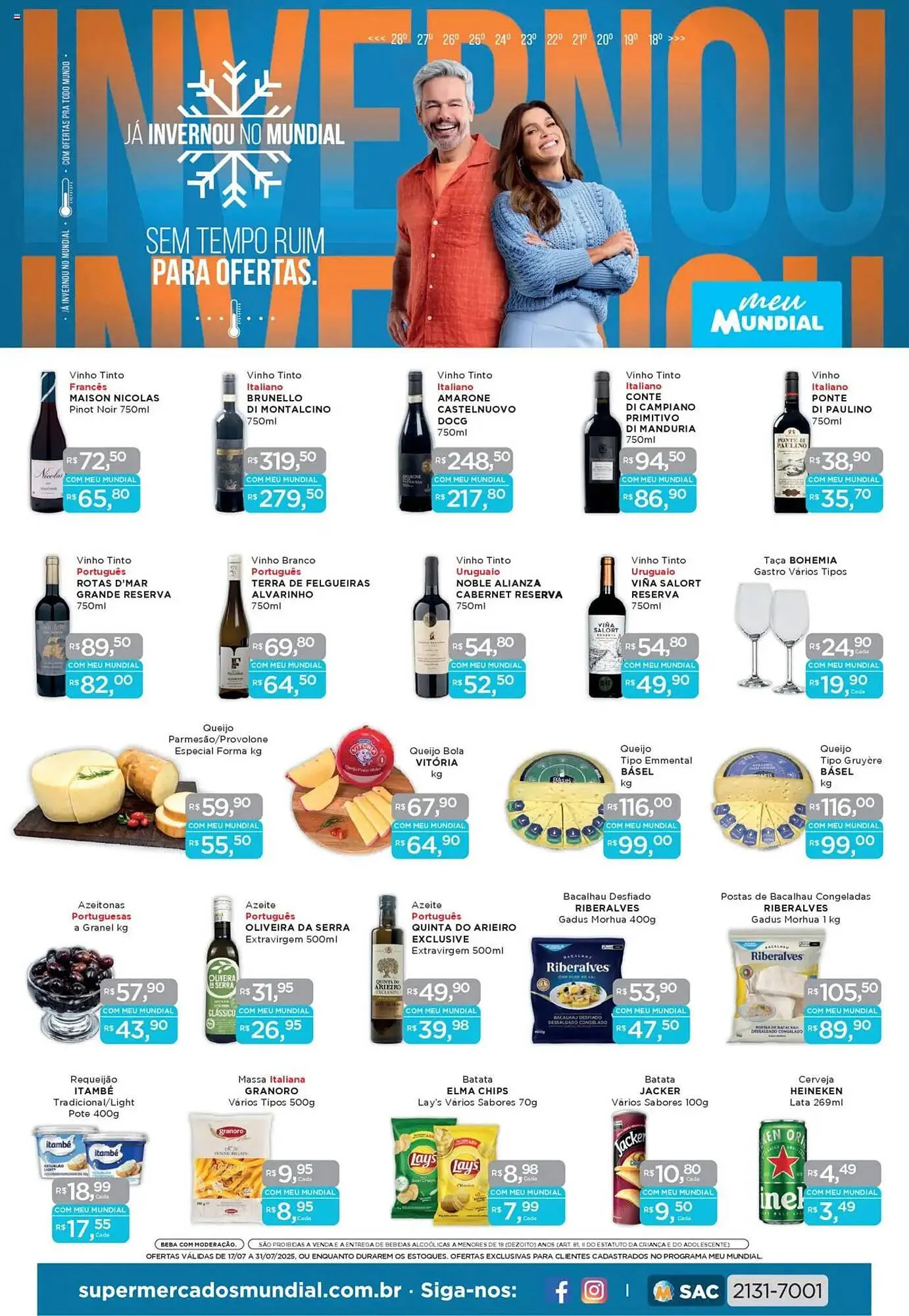 Encarte de Catálogo Supermercados Mundial 17 de julho até 31 de julho 2025 - Pagina 1