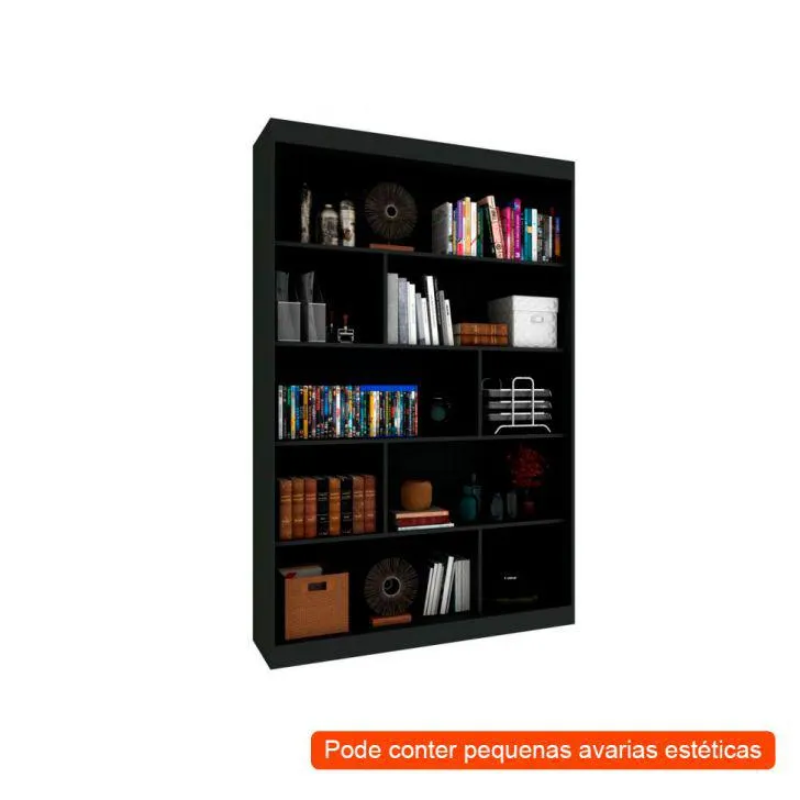 [OUTLET] Estante Livreiro Office I Onix Preto 120 cm