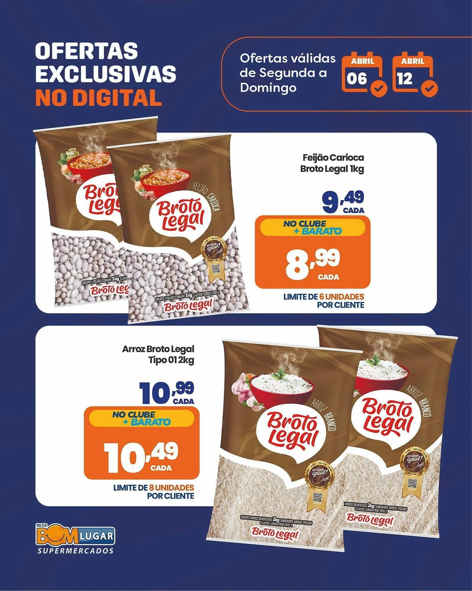 Encarte de Folheto Rede Bom Lugar 6 de abril até 12 de abril 2026 - Pagina 1