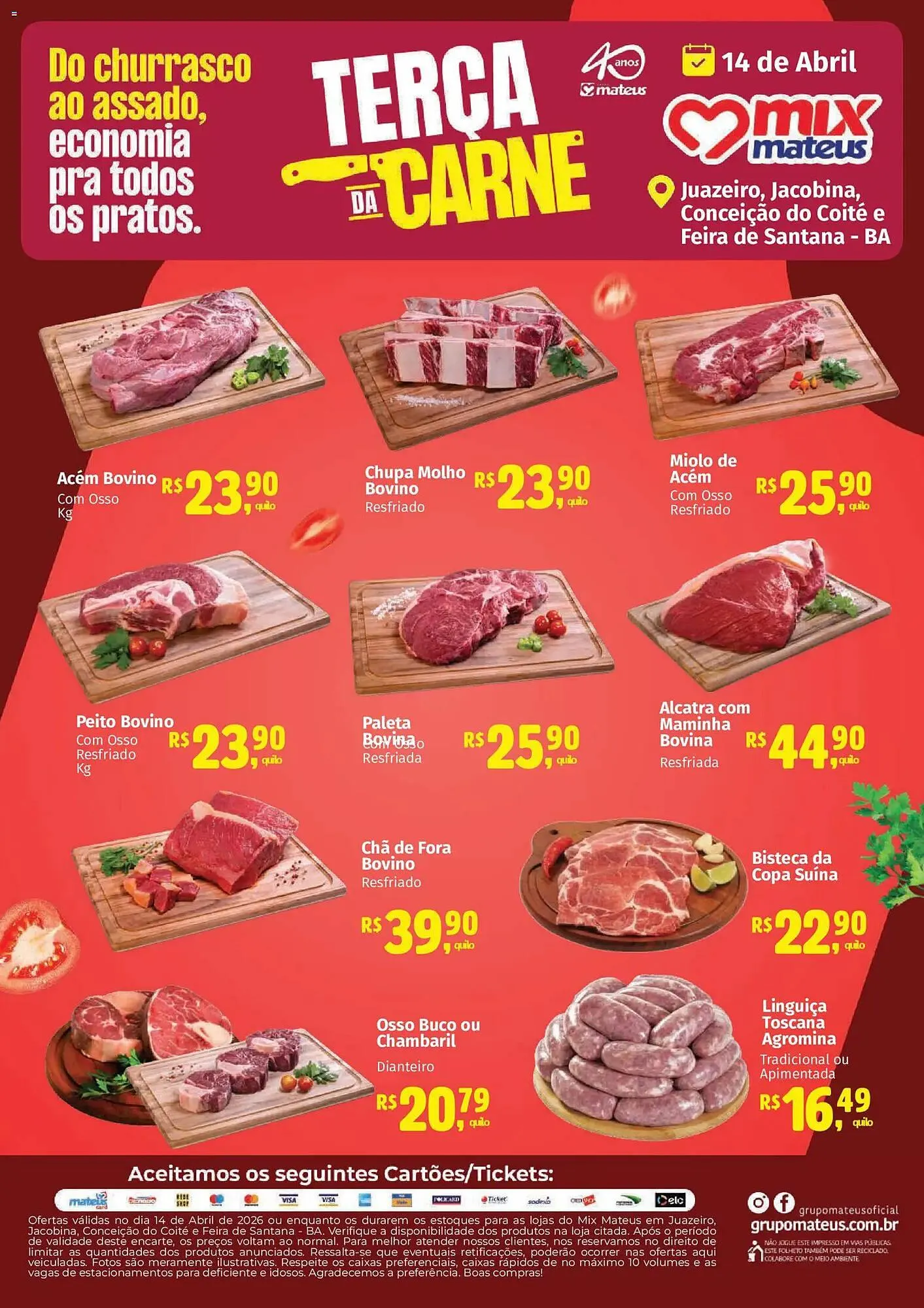 Encarte de Catálogo Supermercados Mateus 14 de abril até 15 de abril 2026 - Pagina 1