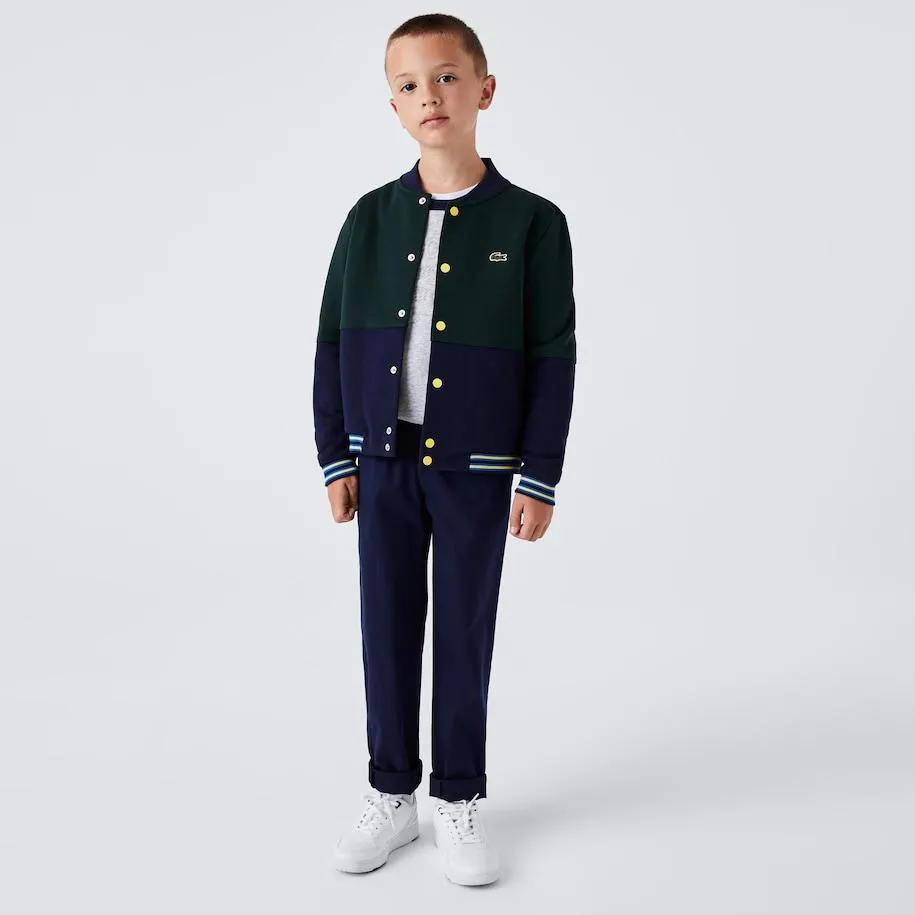 Calça chino infantil em gabardine de algodão com stretch