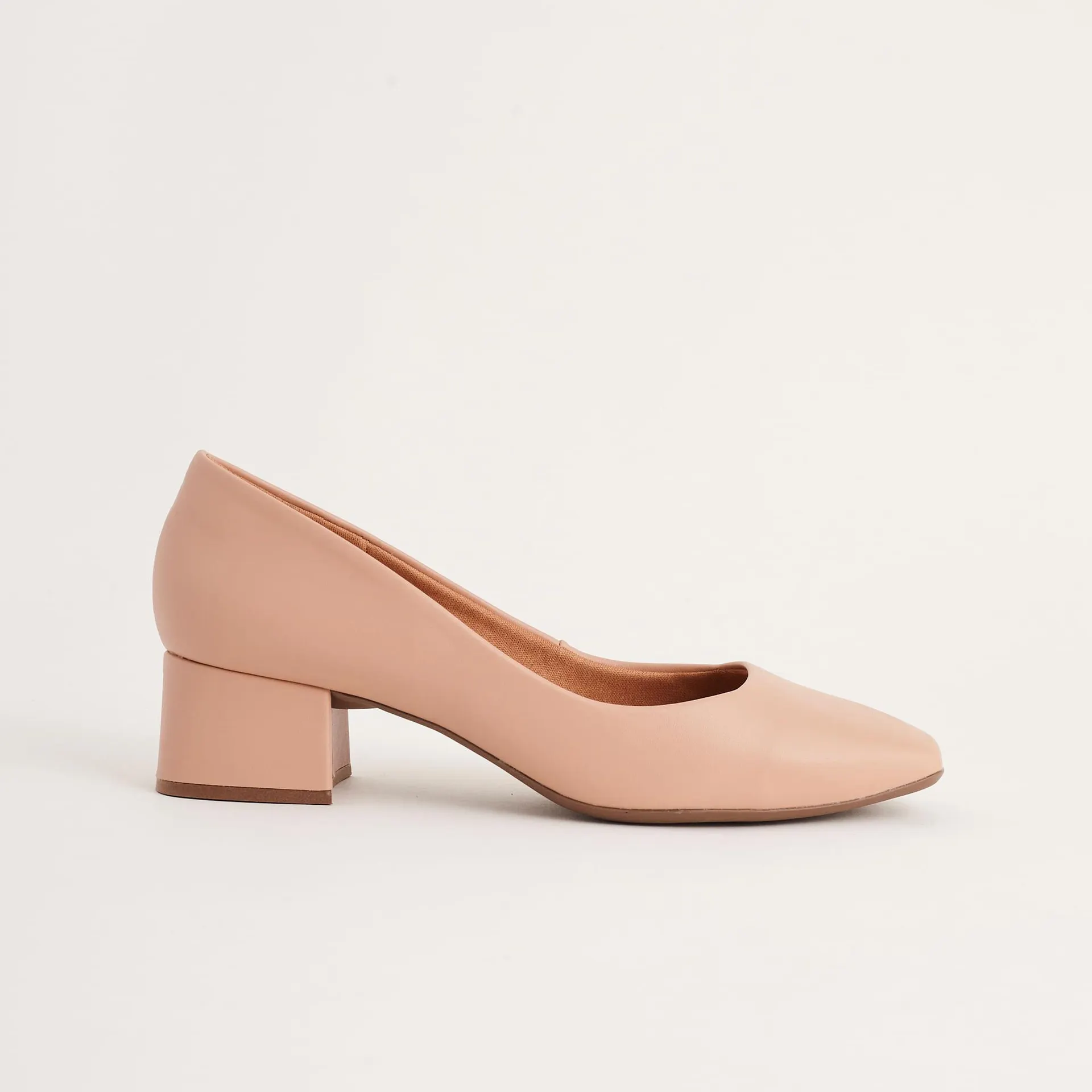 Scarpin Bico Quadrado em Napa - ROSADO