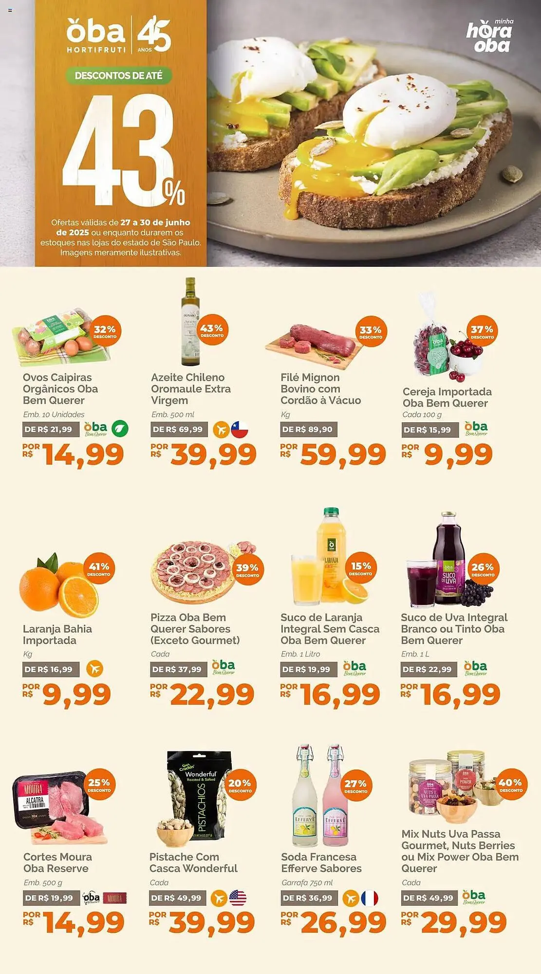 Encarte de Catálogo Oba Hortifruti 27 de junho até 30 de junho 2025 - Pagina 1