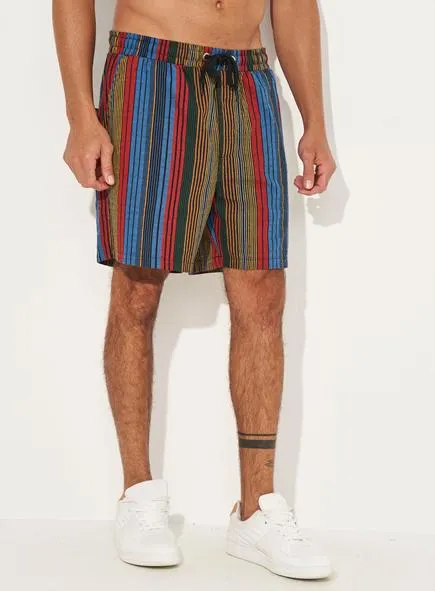 Bermuda Listrada Com Cadarço