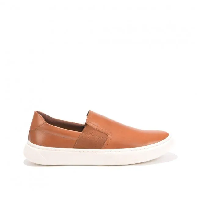 Tênis Slip On Caramelo Couro