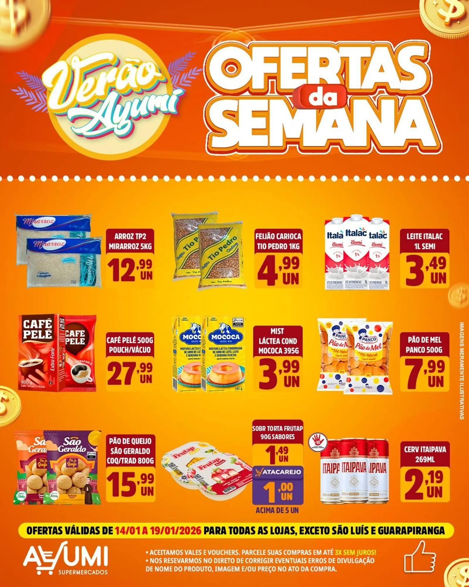Encarte de Folheto Ayumi Supermercados 14 de janeiro até 19 de janeiro 2026 - Pagina 1