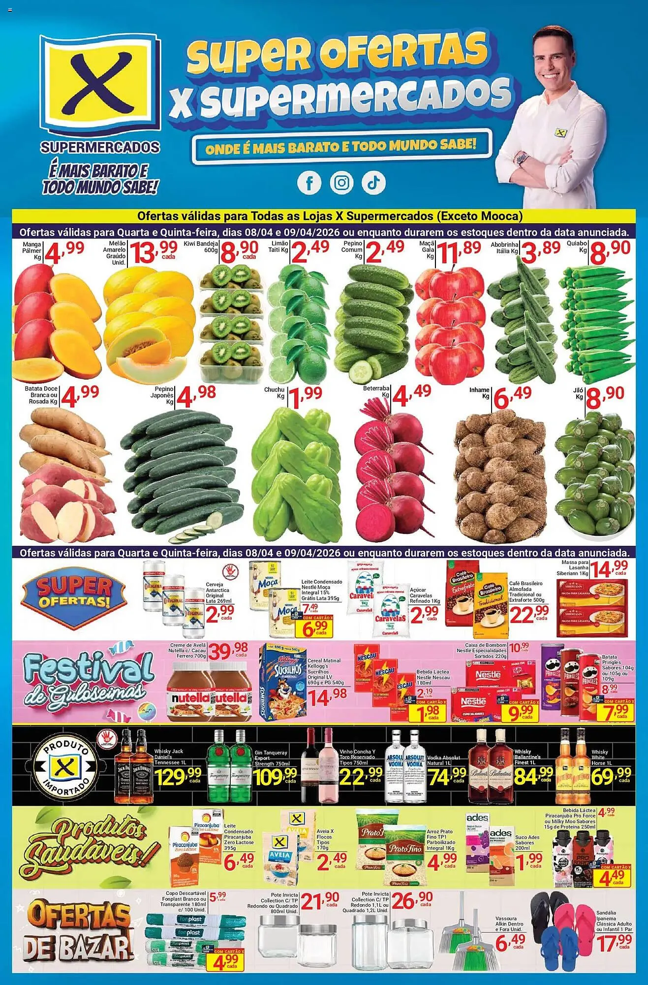 Encarte de Folheto X Supermercados 8 de abril até 10 de abril 2026 - Pagina 1