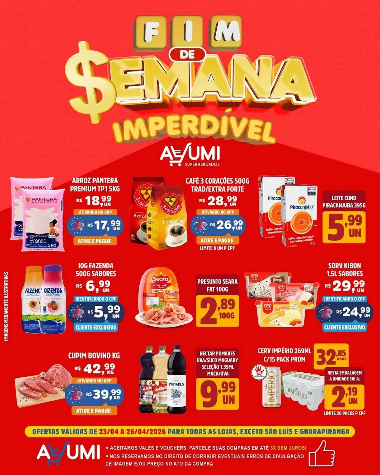 Encarte de Folheto Ayumi Supermercados 23 de abril até 26 de abril 2026 - Pagina 1