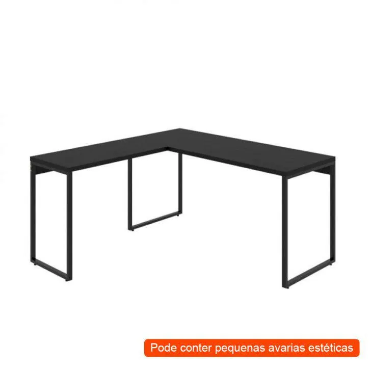 [OUTLET] Mesa de Escritório Kuadra II Preta 150 cm
