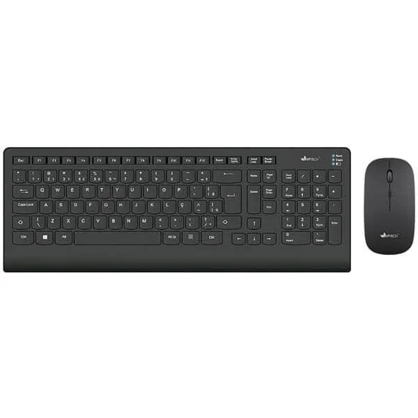 Teclado e Mouse sem Fio, Wireless, Padrão ABNT2, Preto, KMW150, App-Tech - CX 1 UN