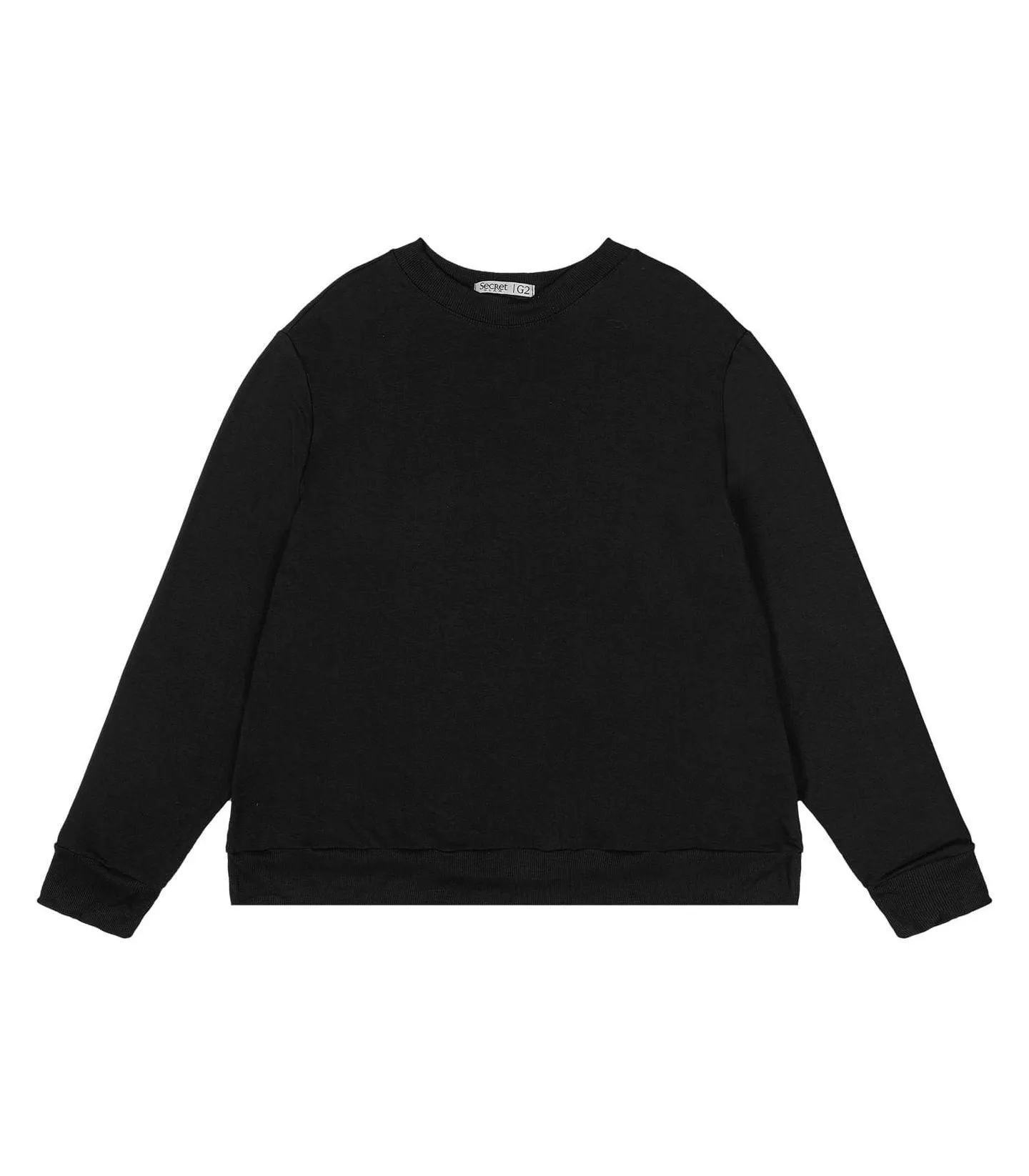 Blusão Feminino Plus Size Manga Longa Secret Glam Preto