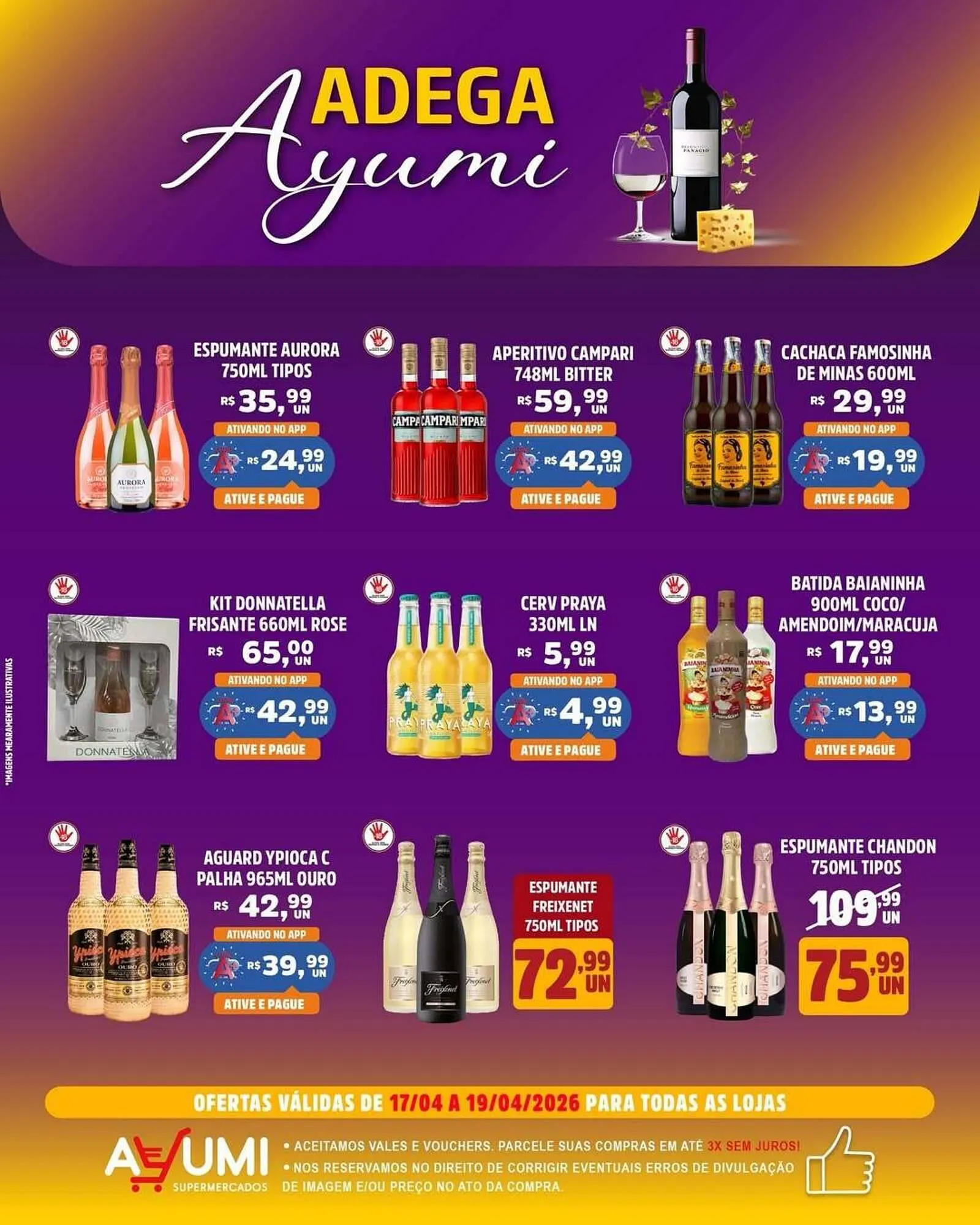 Encarte de Folheto Ayumi Supermercados 17 de abril até 19 de abril 2026 - Pagina 1