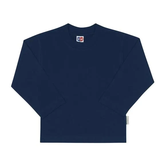 camiseta manga longa meia malha básica unissex toddler