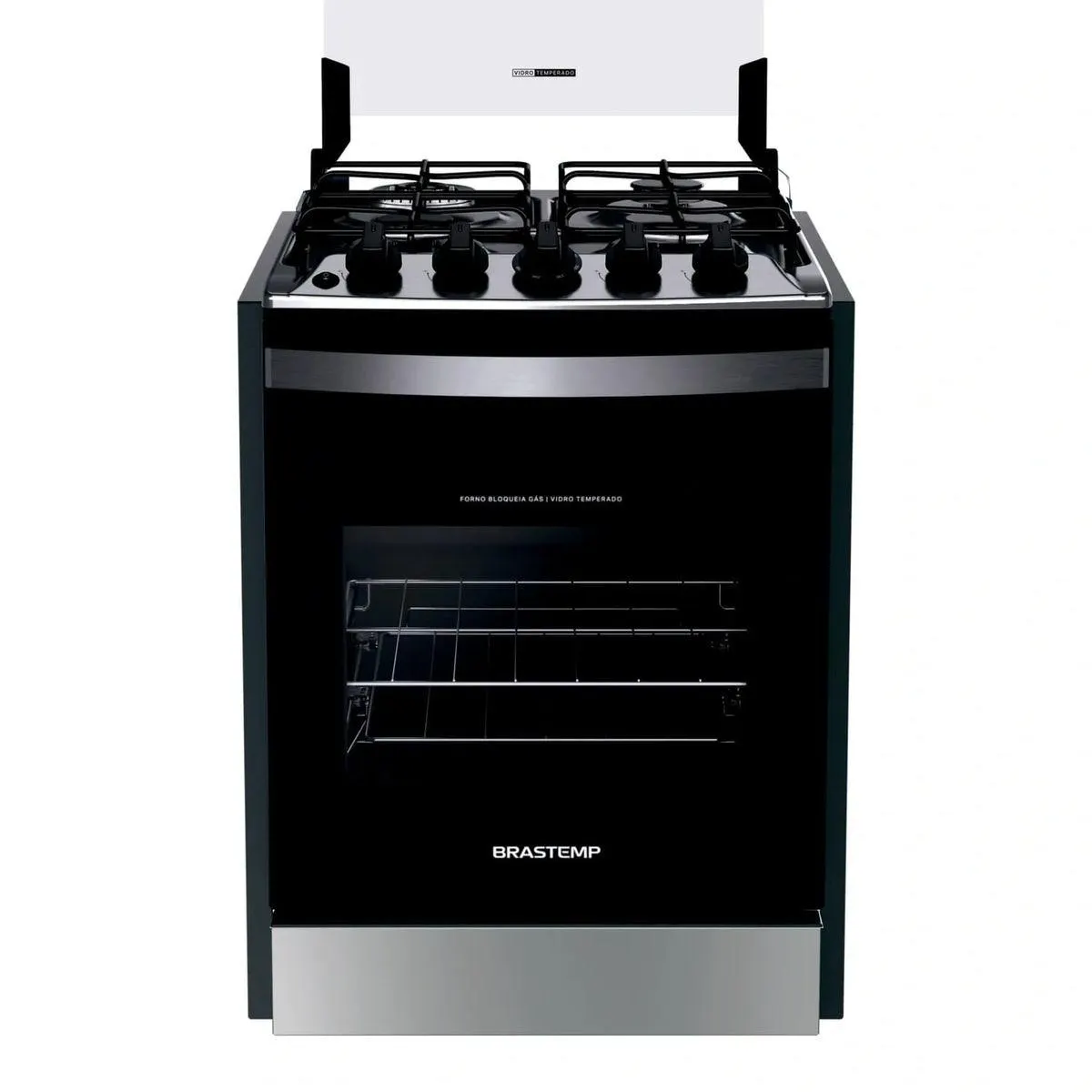 Fogão Brastemp 4 Bocas de Embutir Inox com Dupla Chama e Grades Individuais - BYO4EBR