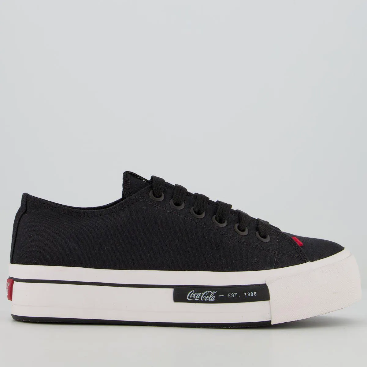 Tênis Coca-Cola Shoes Daytona Canvas Plataforma Feminino Preto