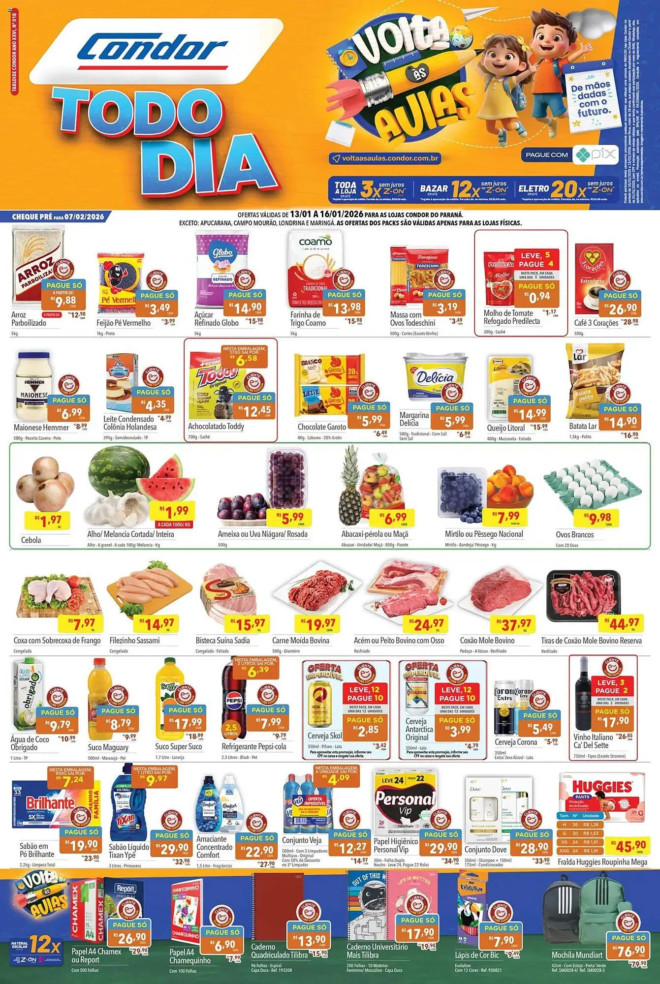 Encarte de Catálogo Supermercados Condor 13 de janeiro até 16 de janeiro 2026 - Pagina 1