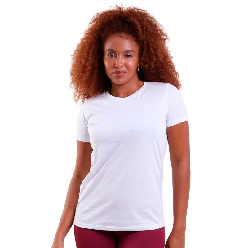 Camiseta Feminina Manga Curta Malha Pima Branco