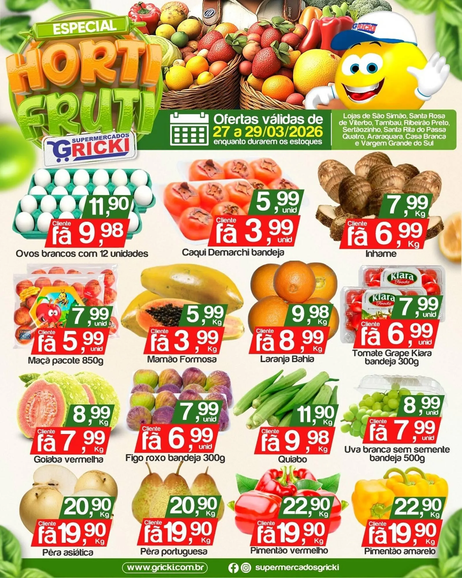 Encarte de Catálogo Supermercados Gricki 27 de março até 29 de março 2026 - Pagina 1