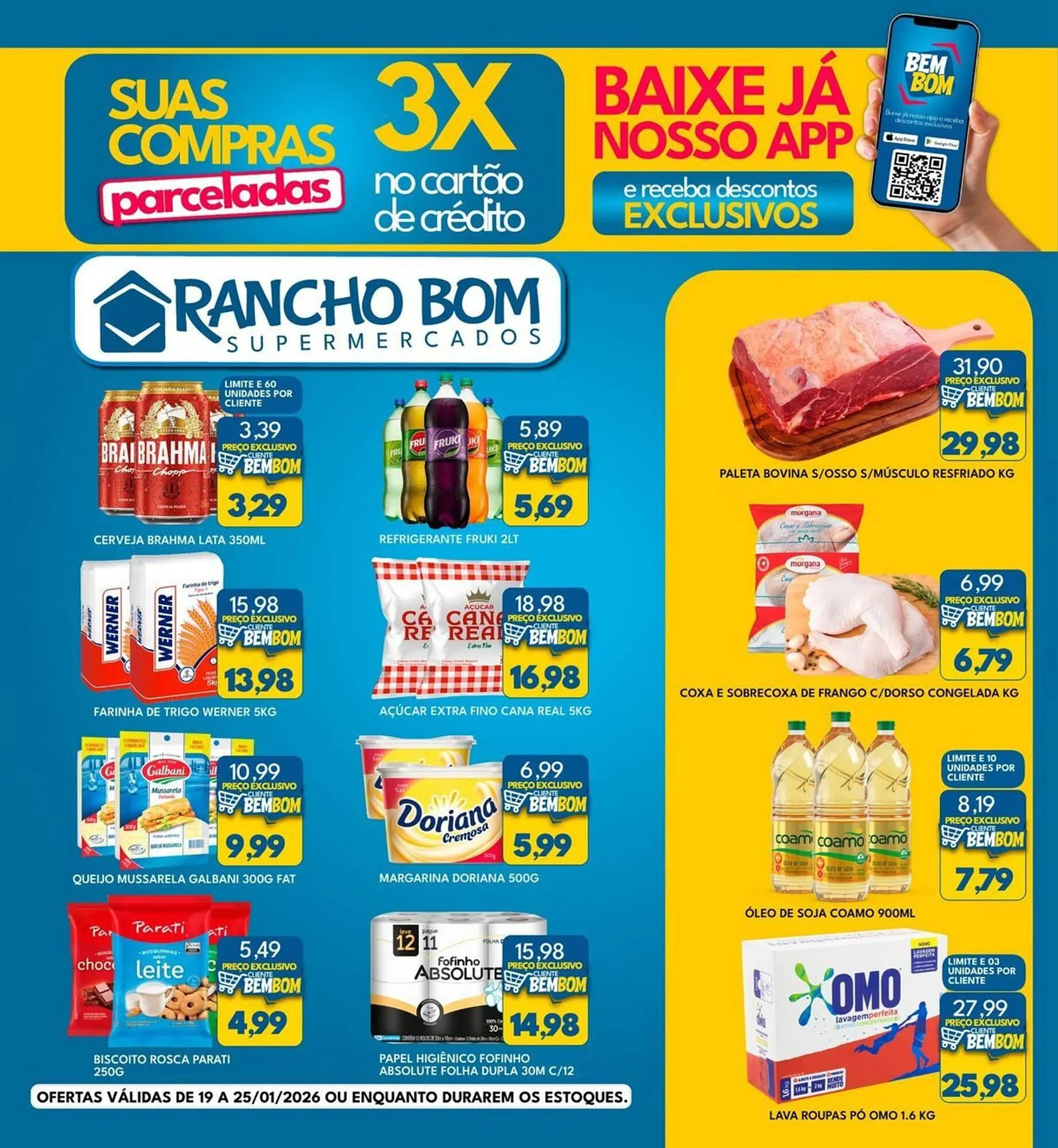 Encarte de Catálogo Rancho Bom Supermercados 19 de janeiro até 25 de janeiro 2026 - Pagina 1