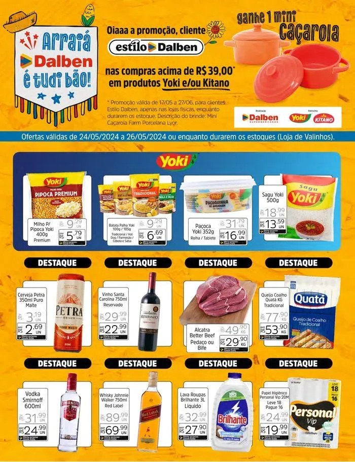 Encarte de Ofertas Valinhos Supermercado Dalben 24 de maio até 26 de maio 2024 - Pagina 1
