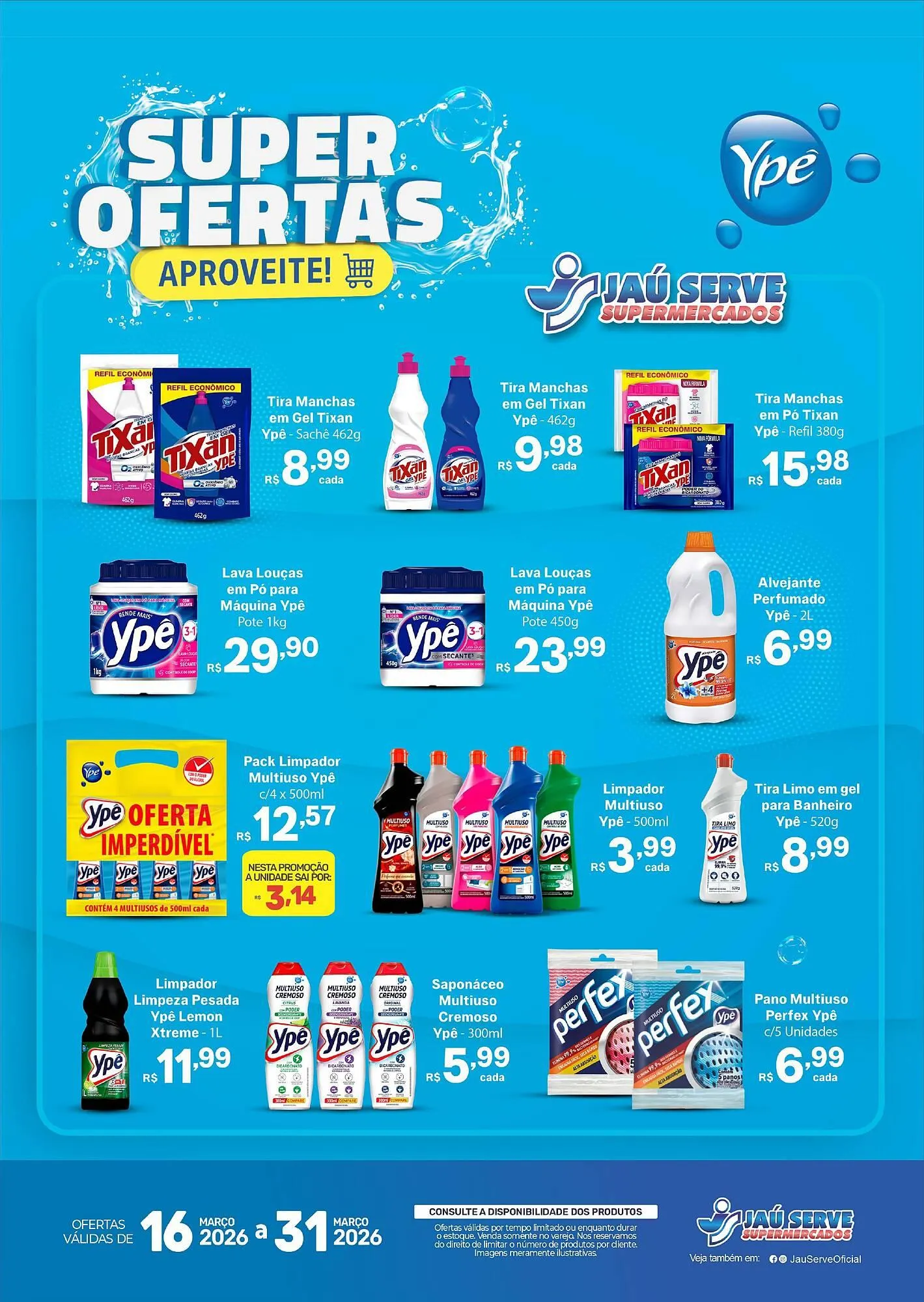 Encarte de Catálogo Supermercados Jau Serve 19 de março até 31 de março 2026 - Pagina 1
