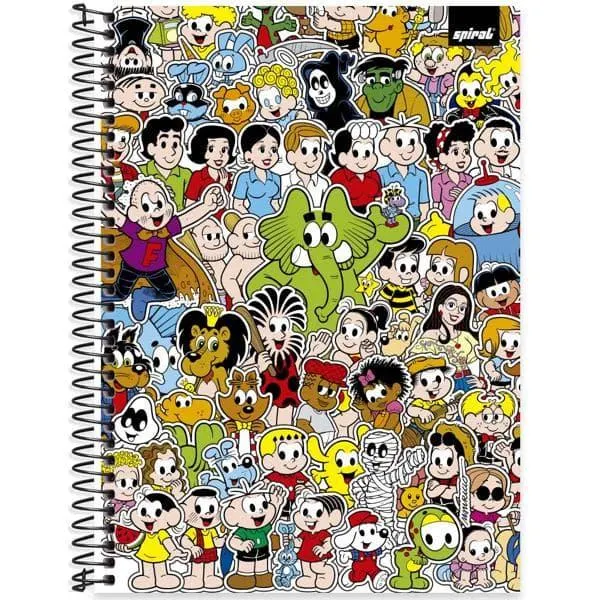 Caderno Universitário Capa Dura 1x1 80 Folhas Turma da Mônica Spiral - PT 1 UN