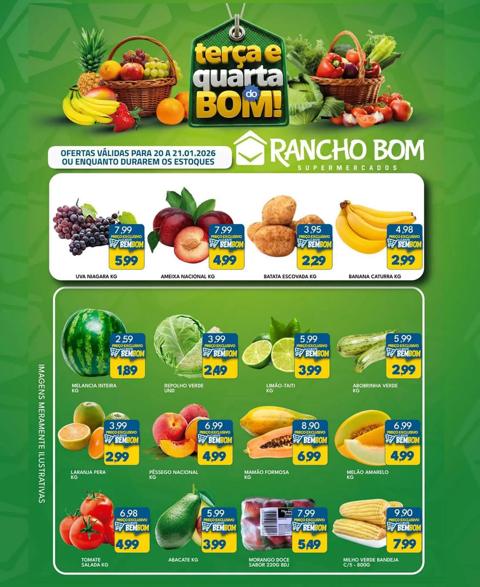 Encarte de Catálogo Rancho Bom Supermercados 20 de janeiro até 21 de janeiro 2026 - Pagina 1