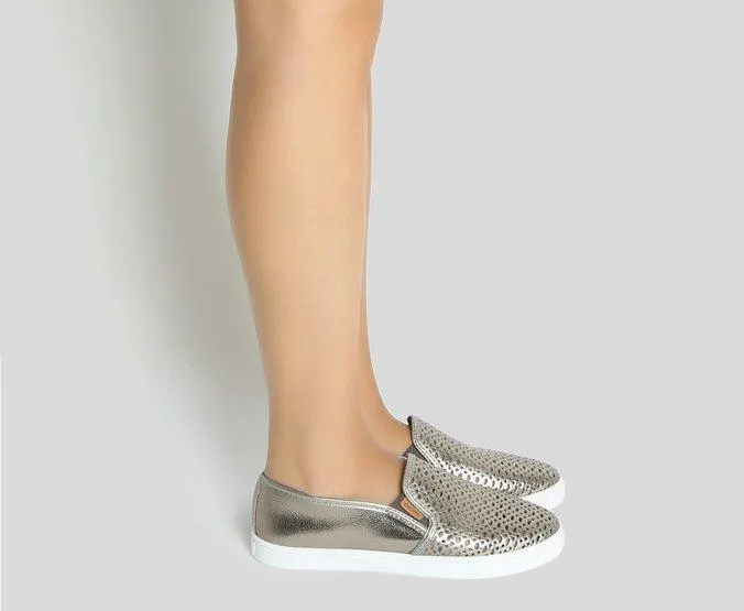 Tênis Slip On Prateado Ana