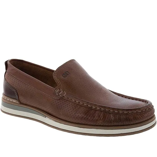 Mocassim Democrata Denim Flow Couro Caramelo