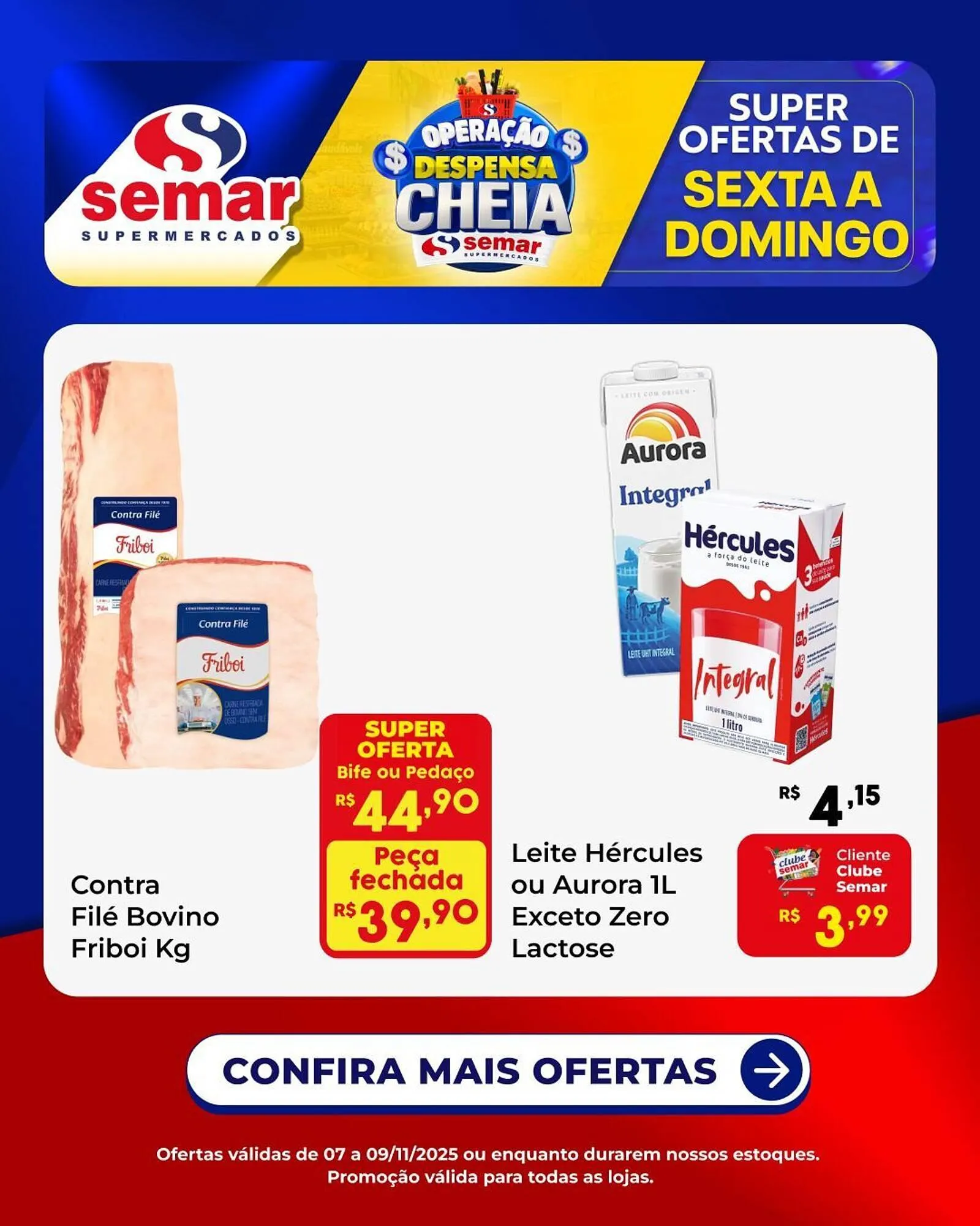 Encarte de Folheto Semar Supermercado 7 de novembro até 9 de novembro 2025 - Pagina 1