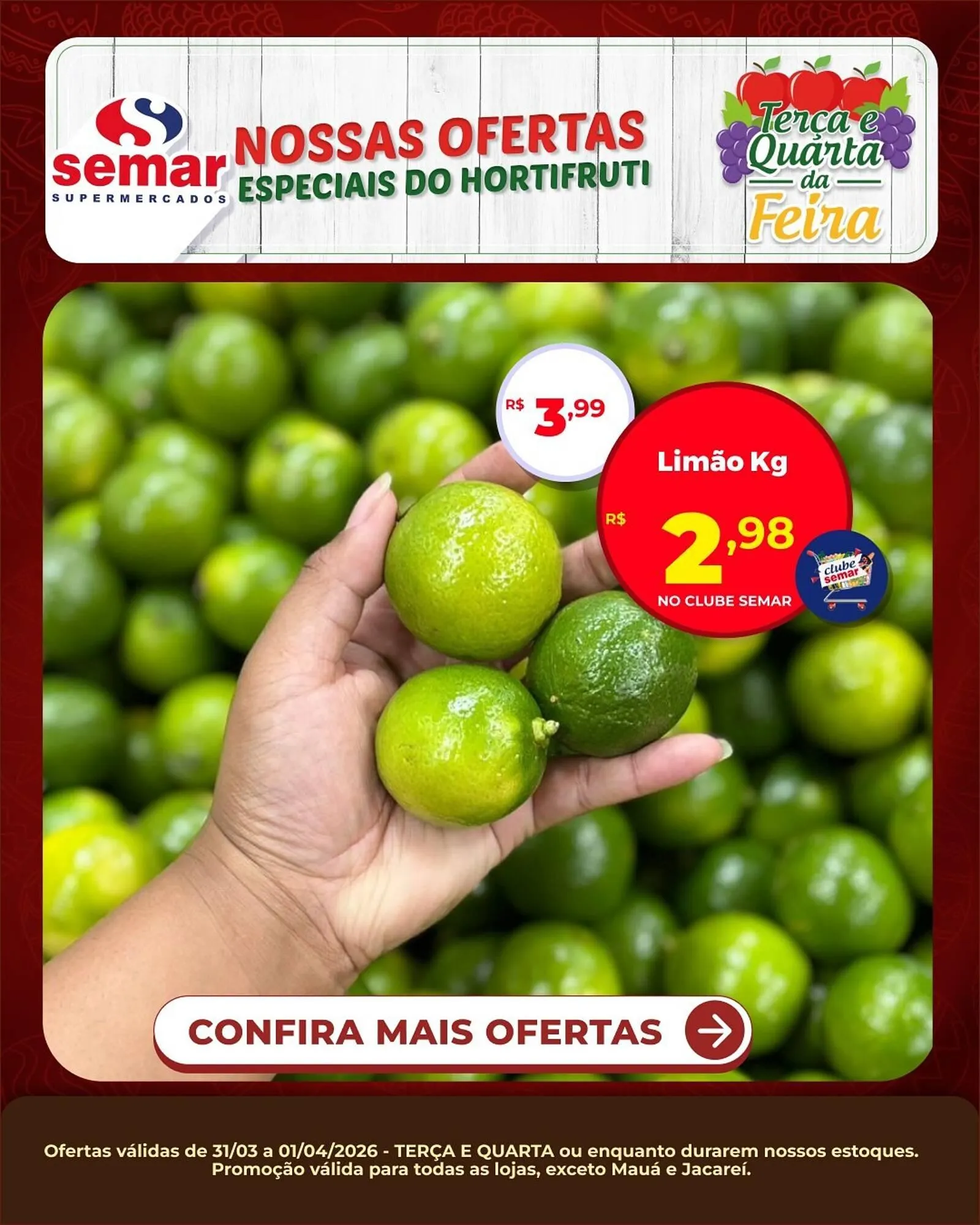 Encarte de Folheto Semar Supermercado 31 de março até 1 de abril 2026 - Pagina 1