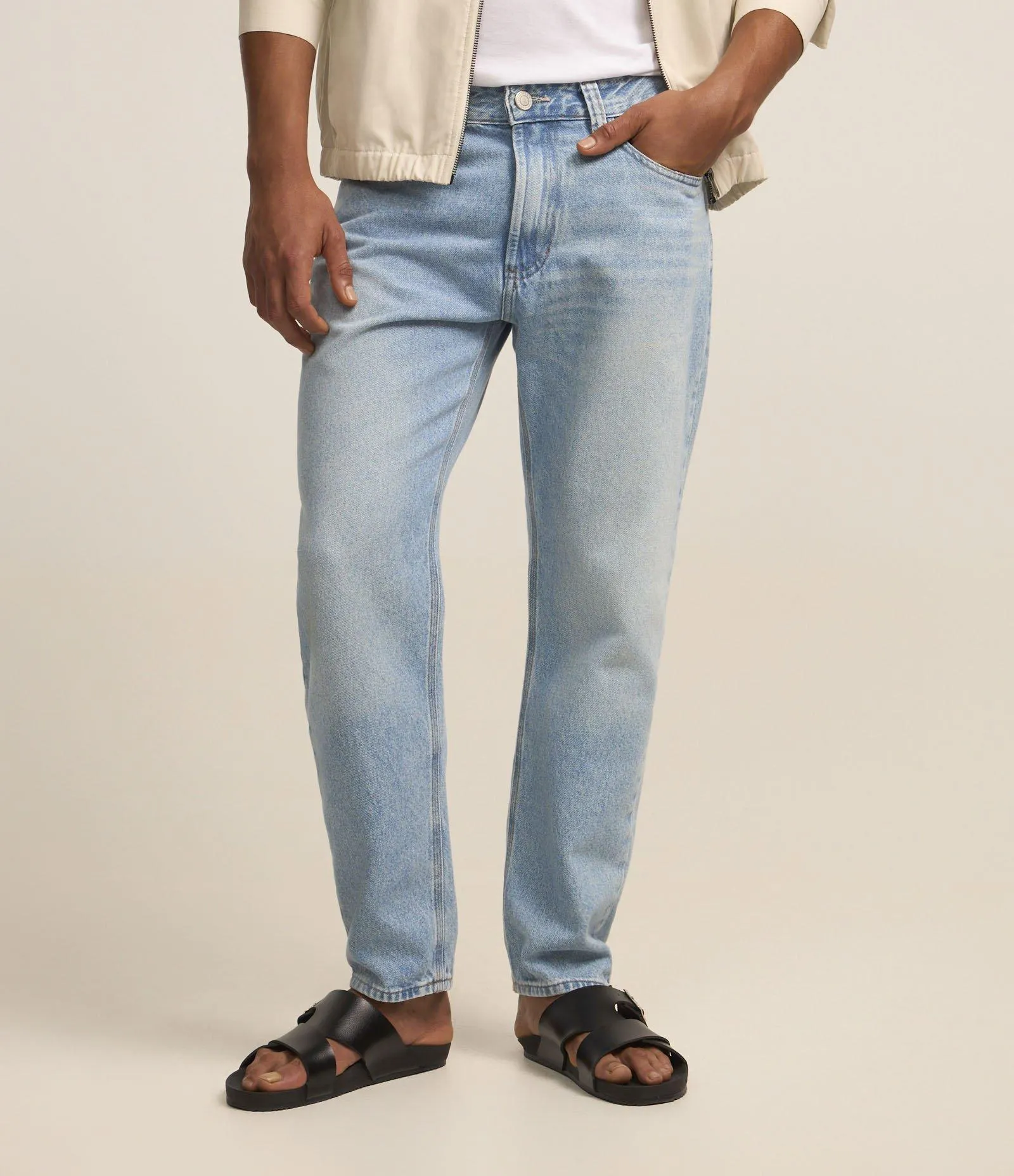 Calça Básica em Jeans com Lavagem Azul