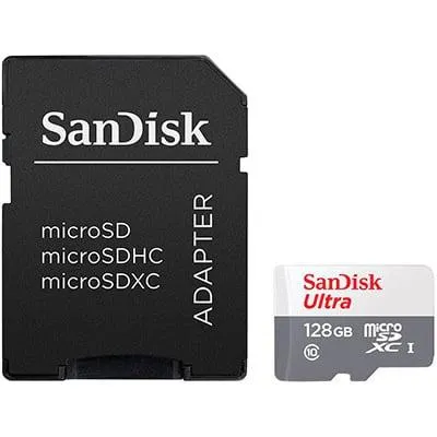 Cartão de memória micro SD 128GB Ultra classe 10 SDSQUNR SanDisk BT 1 UN