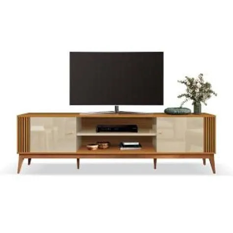 Rack Bancada Para Sala TV Até 75 Polegadas Legacy Cedro / Off White