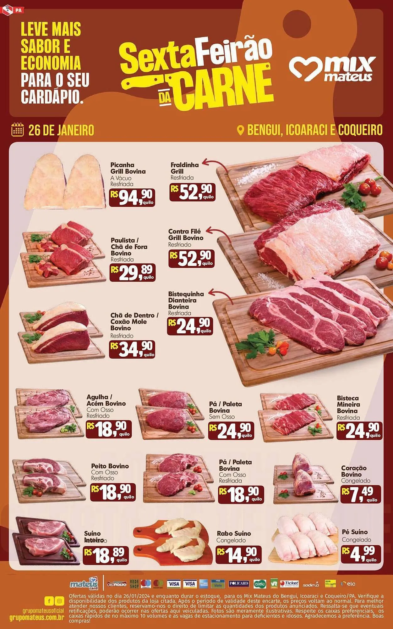 Encarte de Catálogo Supermercados Mateus 26 de janeiro até 26 de janeiro 2024 - Pagina 1