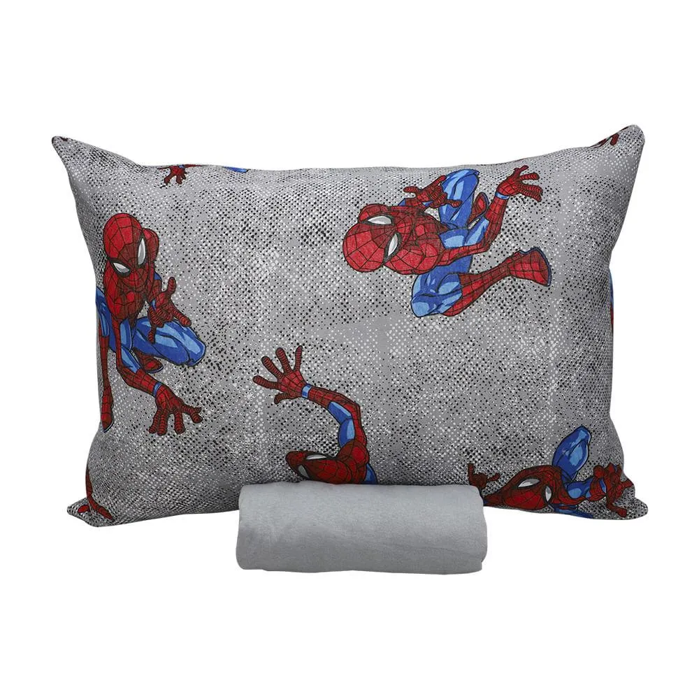 Jogo Cama Solteiro Infantil Homem Aranha Marvel Spider Wall Cinza 30cm 2 Peças Ref.0310501 Portallar