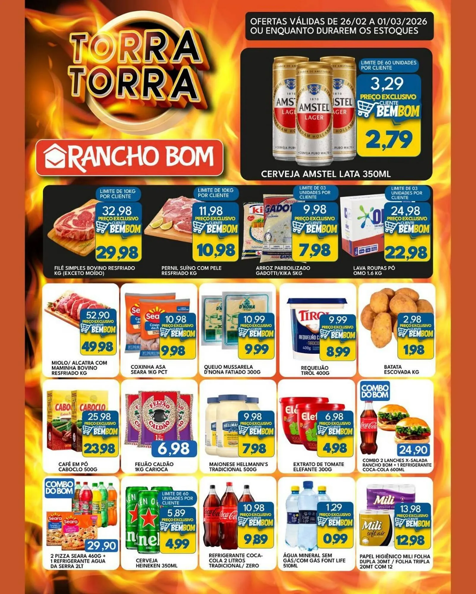 Encarte de Catálogo Rancho Bom Supermercados 26 de fevereiro até 1 de março 2026 - Pagina 1