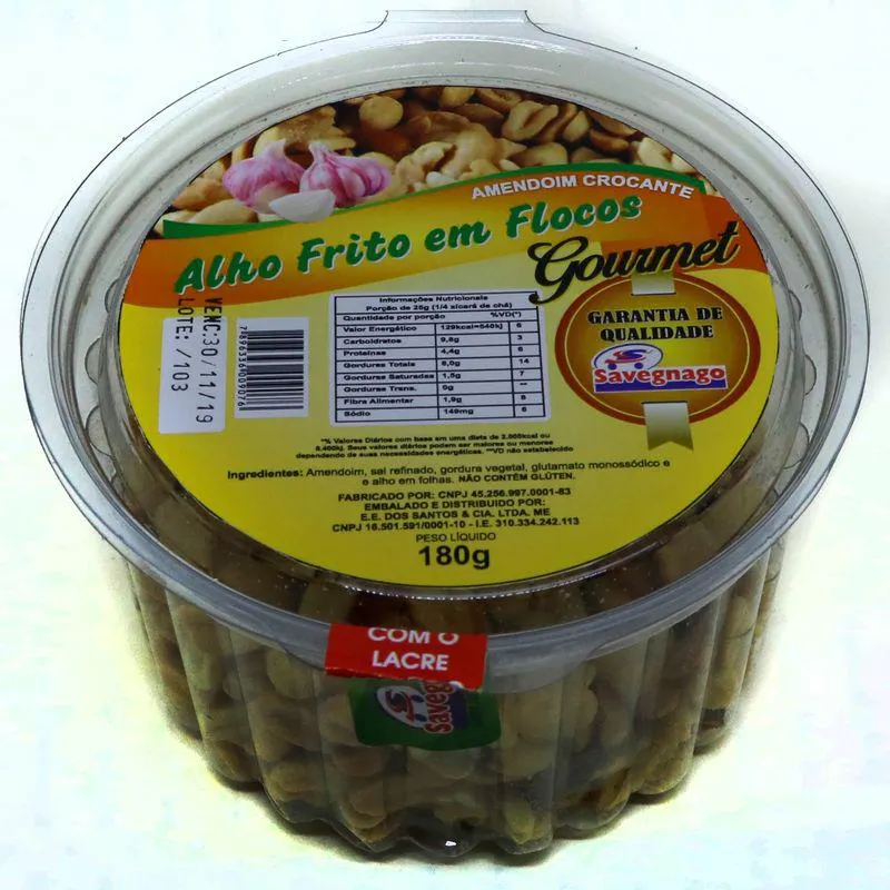 Amendoim Salgado Gourmet 180g Alho Flocos