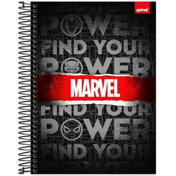 Caderno Universitário Capa Dura 10X1 160 Folhas Marvel Red Brick Spiral - PT 1 UN