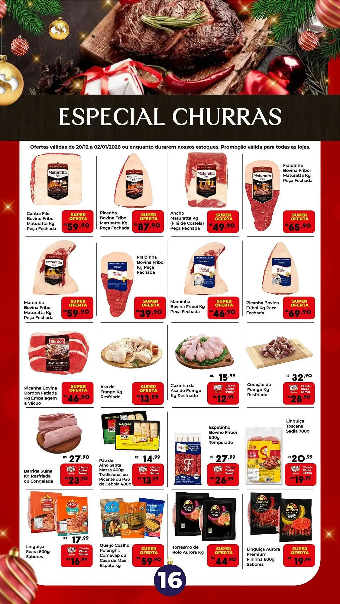 Encarte de Folheto Semar Supermercado 20 de dezembro até 2 de janeiro 2026 - Pagina 16