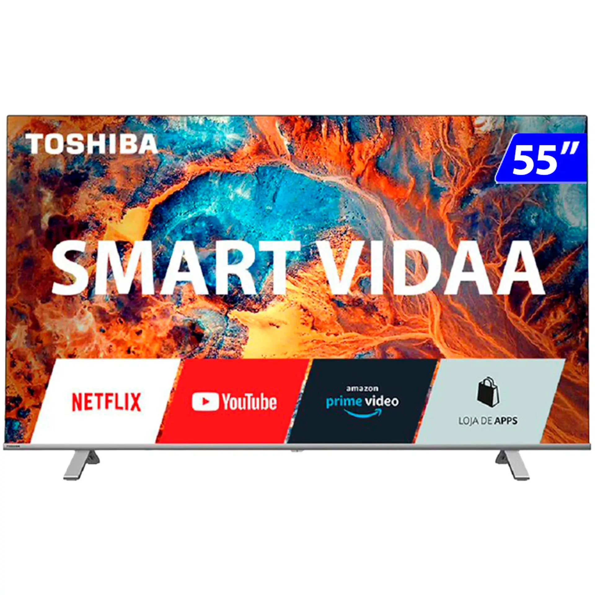 Smart TV Toshiba DLED 55" 4K Wi-Fi Vidaa Comando de Voz TB005