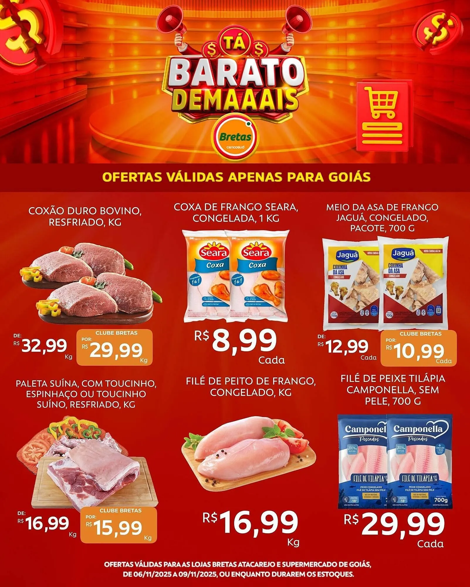 Encarte de Catálogo Supermercados Bretas 6 de novembro até 9 de novembro 2025 - Pagina 1
