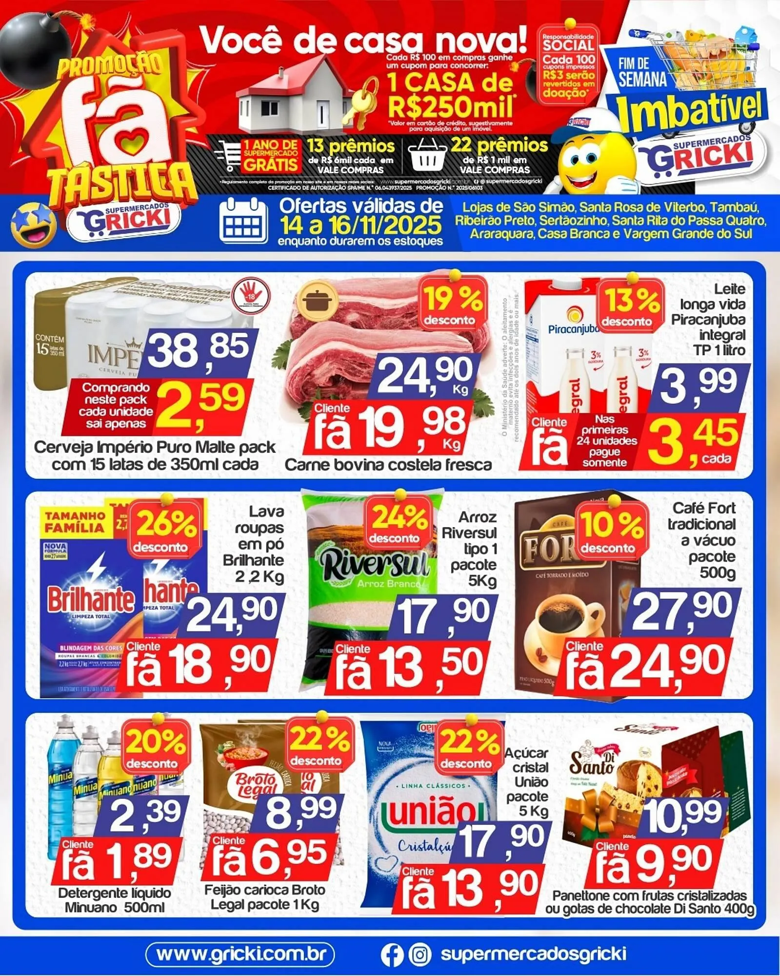 Encarte de Catálogo Supermercados Gricki 14 de novembro até 16 de novembro 2025 - Pagina 1